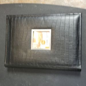 Black faux leather photo album
